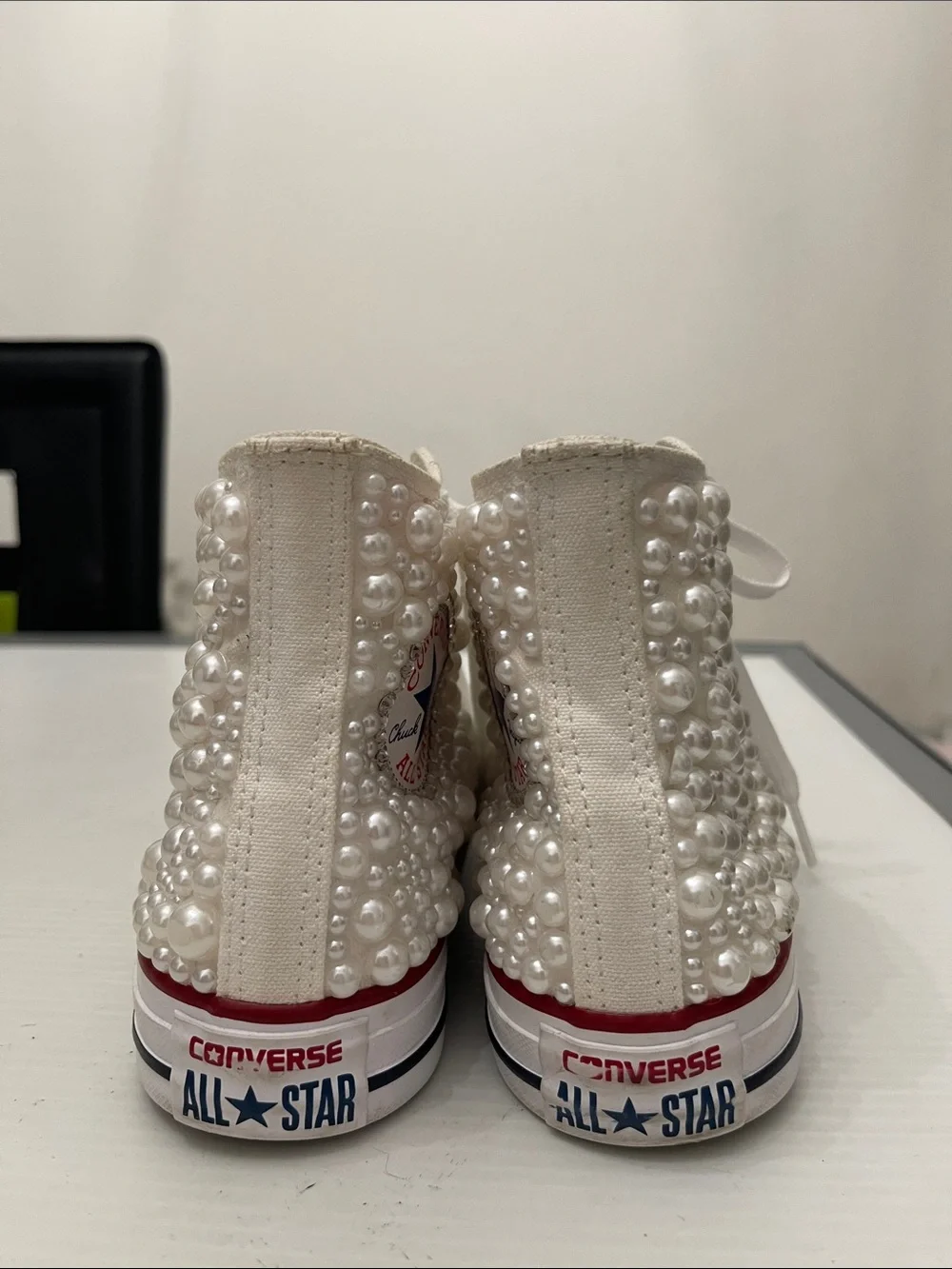 CONVERSE ALL STAR HIGH TOP PEARL SNEAKERS WOMENS SIZE 7 - Picture 3 of 14